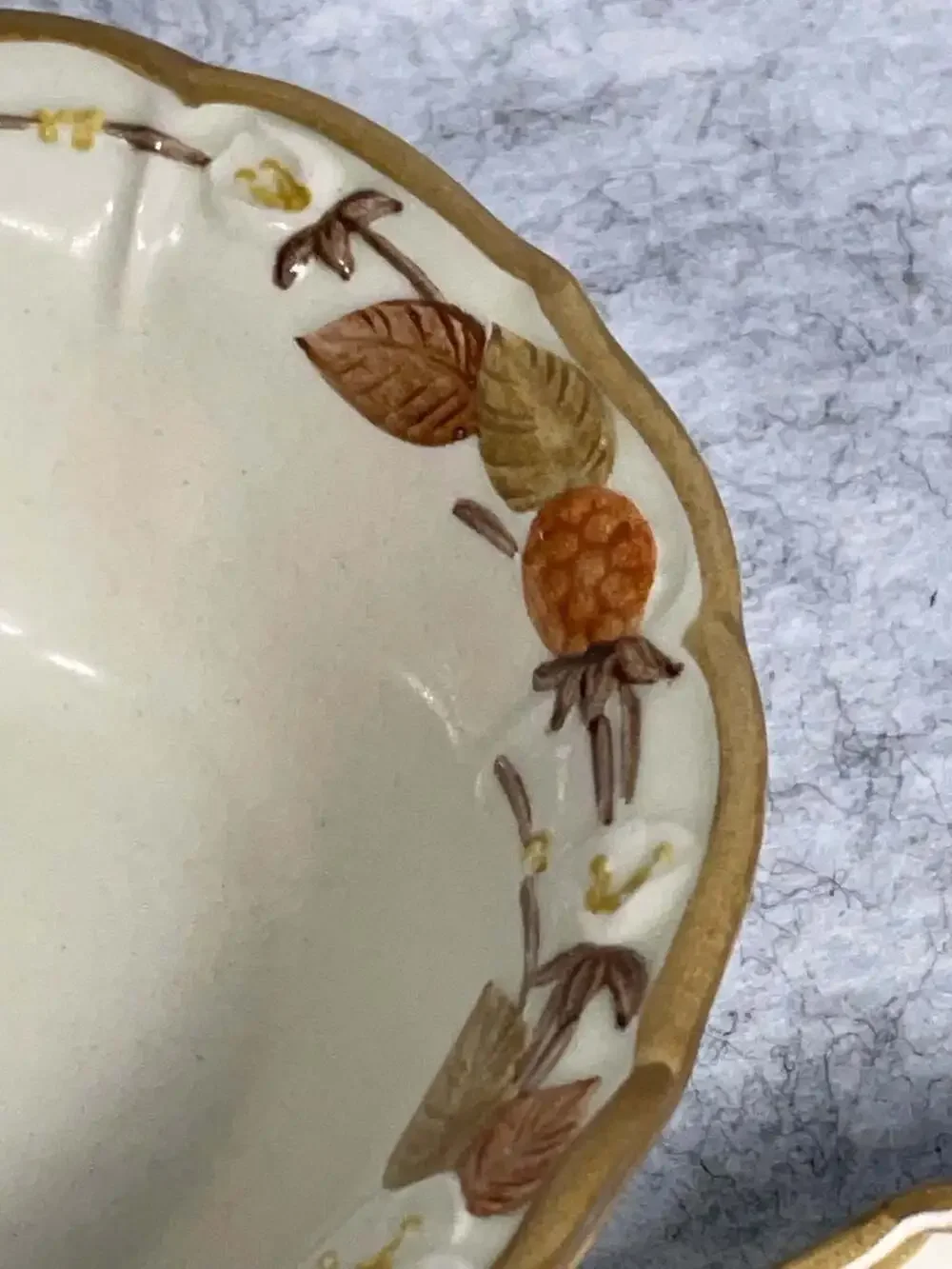 Vintage Metlox Poppy Trail Autumn Berry Small Bowl and Saucer Set